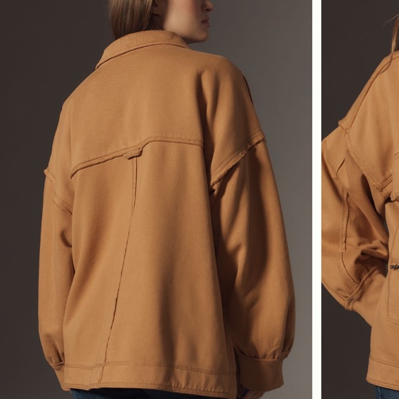 NWT! Anthropologie Pilcro Cotton Micro Fleece Button Front Jacket - Picture 2 of 11